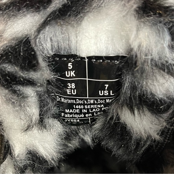 Dr. Martens 1460 8-Eye Serena Boot - Black / Zebra *NWT* - Picture 9 of 10